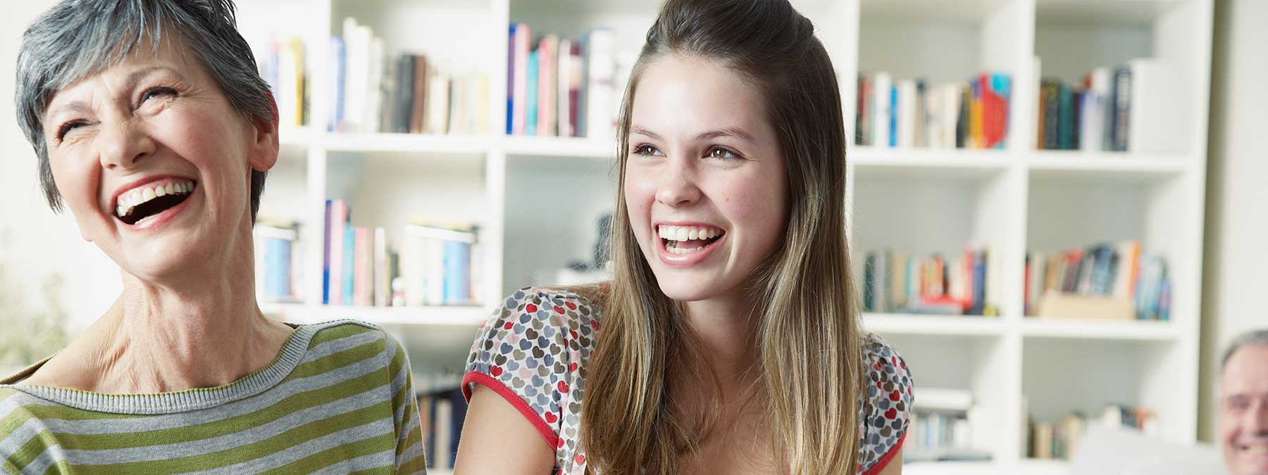 Grandmother and granddaughter